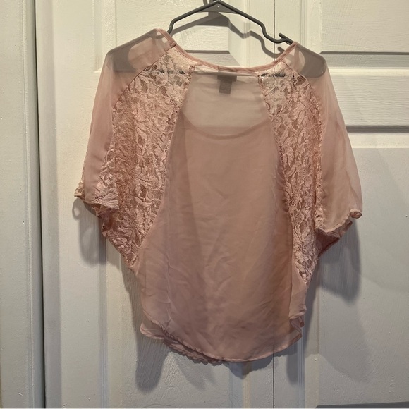 Rue 21 Dusty Pink Sheer Lacy Top - Size Medium - Picture 5 of 5